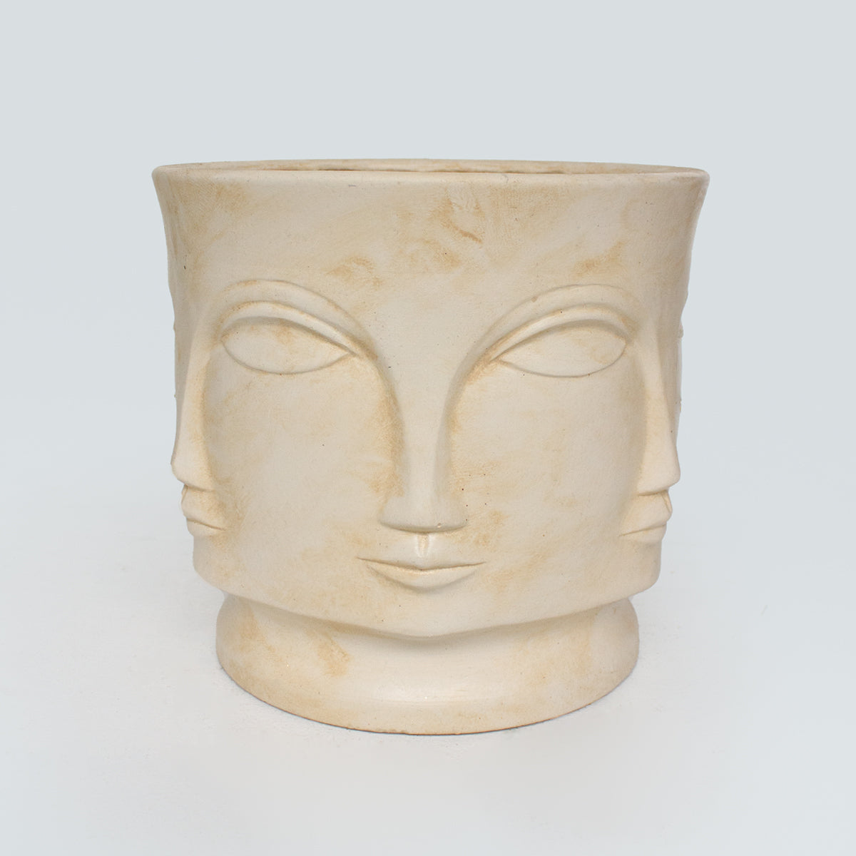 Fiber Clay Pot - Nordic Face