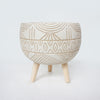 Fiber Clay Pot - Boho Pattern