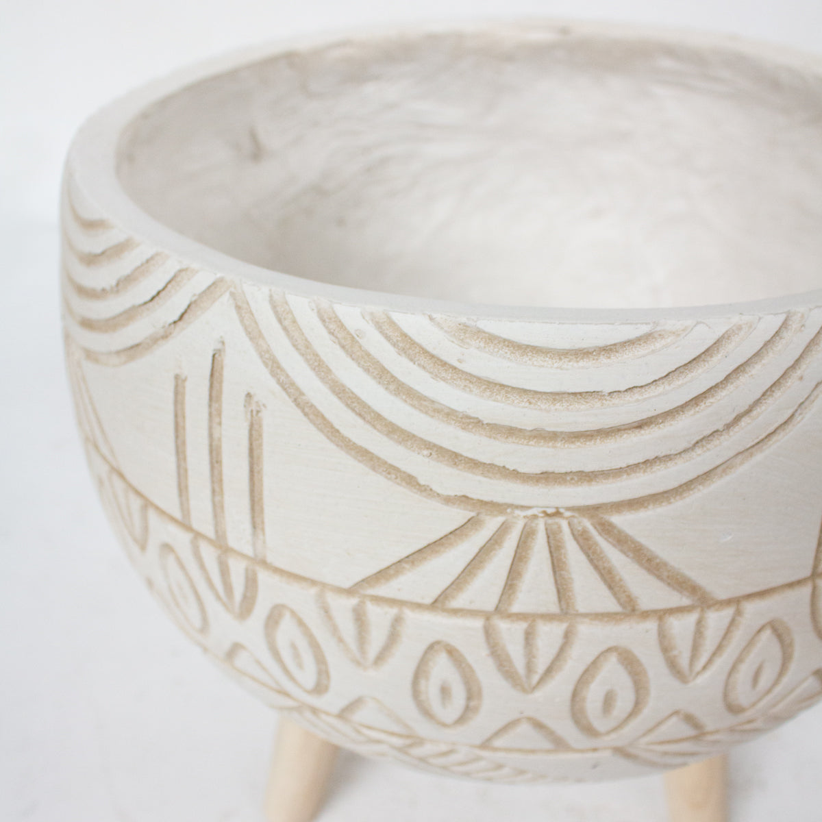 Fiber Clay Pot - Boho Pattern