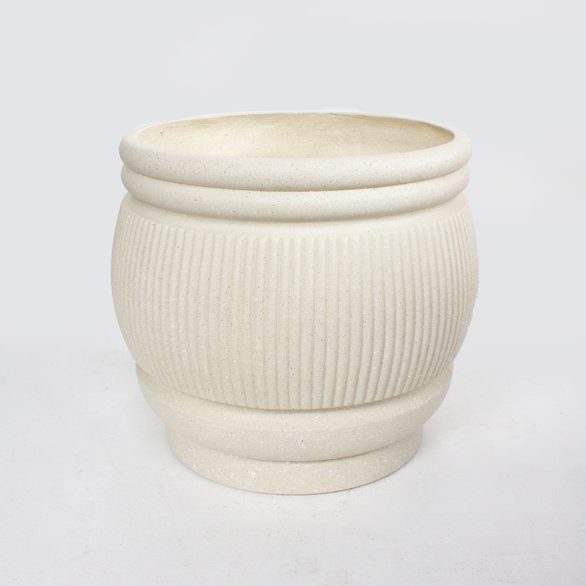 Fiber Clay Pot - Ribbed Terrazzo