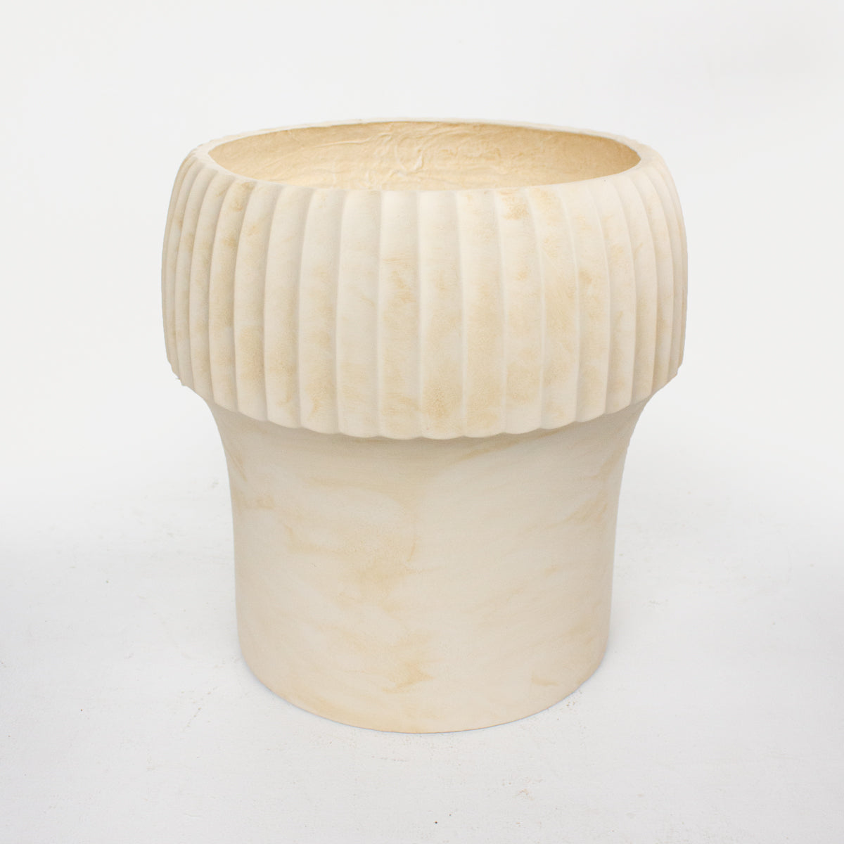 Fiber Clay Pot - Ribbed Pillar