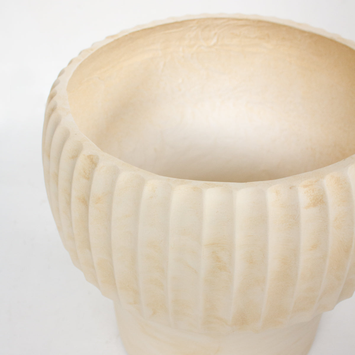 Fiber Clay Pot - Ribbed Pillar