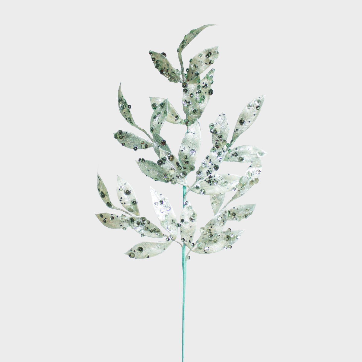 Metallic with Glitters Leaves Spray