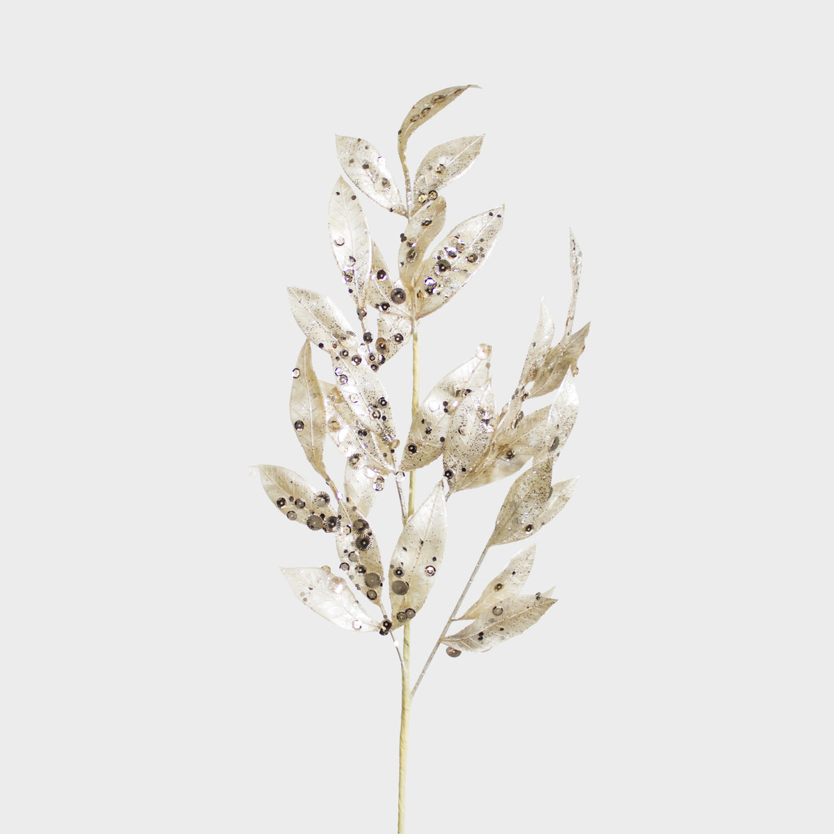 Metallic with Glitters Leaves Spray