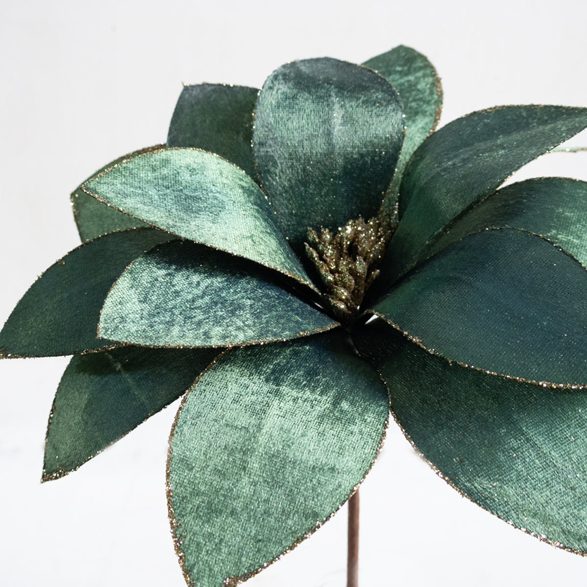 Velvet Poinsettia Glittered Edges