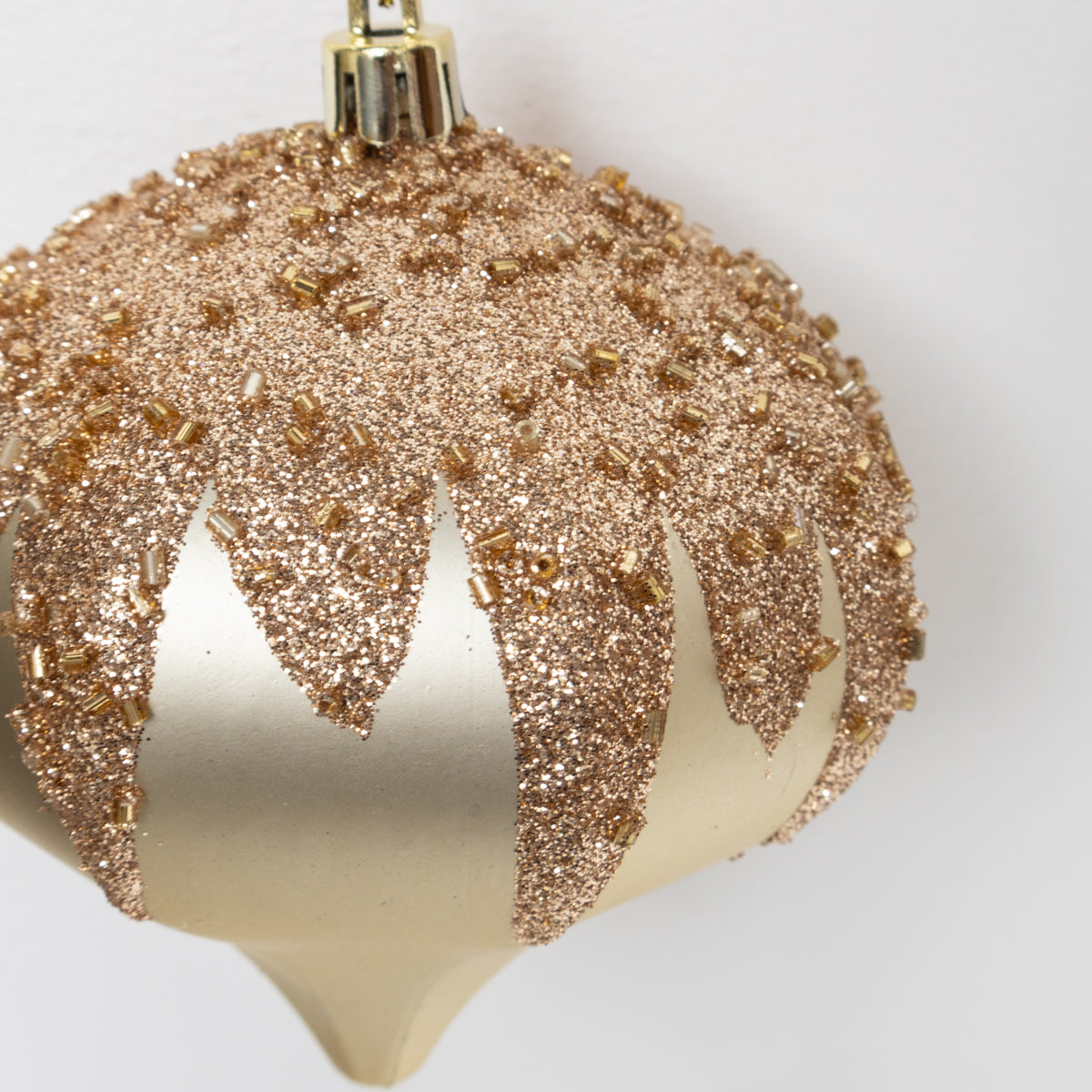 Gold Glittered Finial Ornament x2