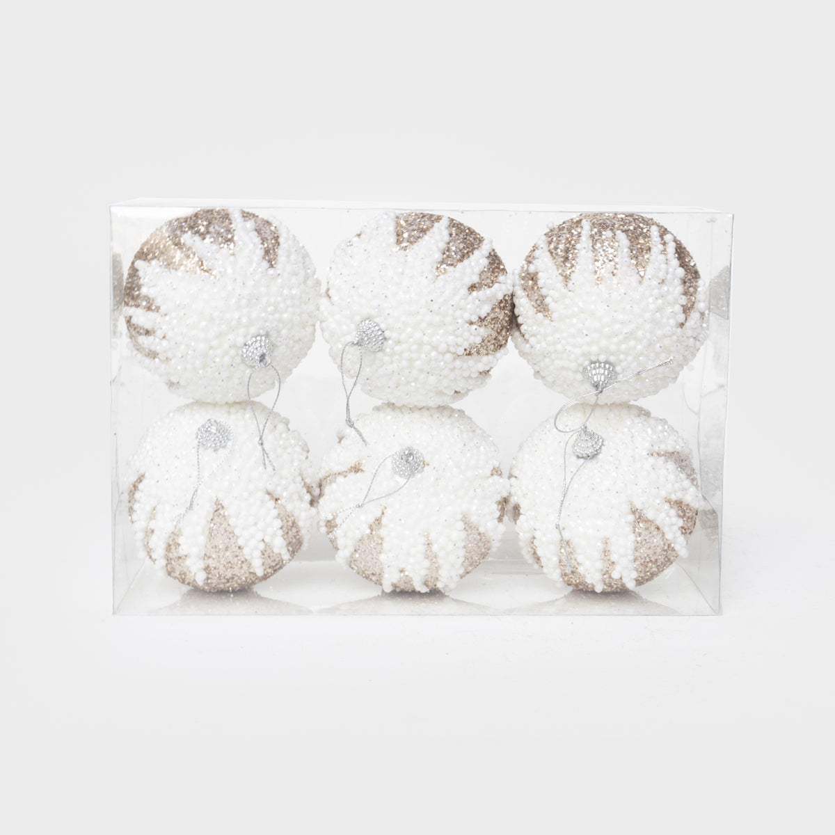 Glittered Beaded Ball x6
