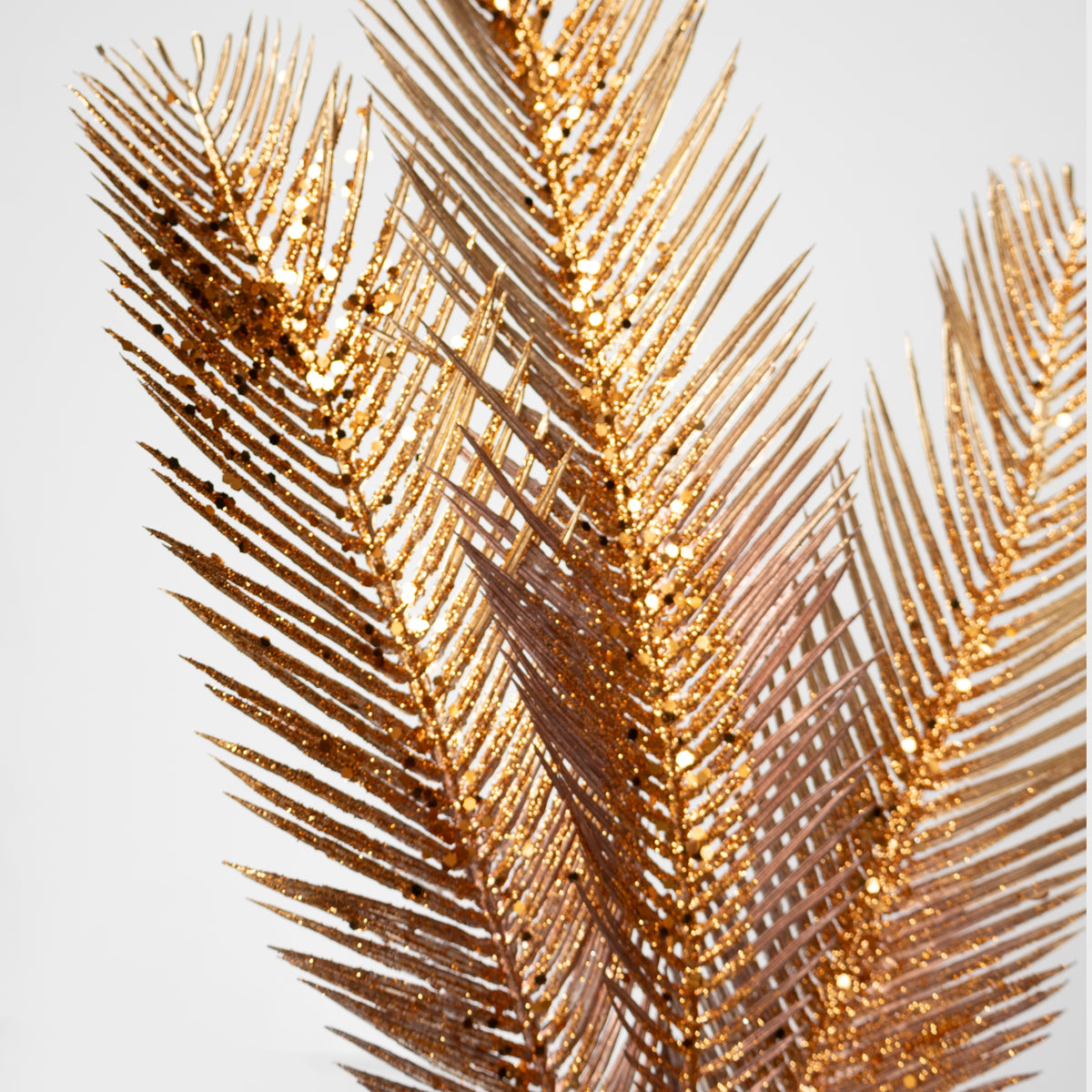 Ombre Glittered Leaves Spray