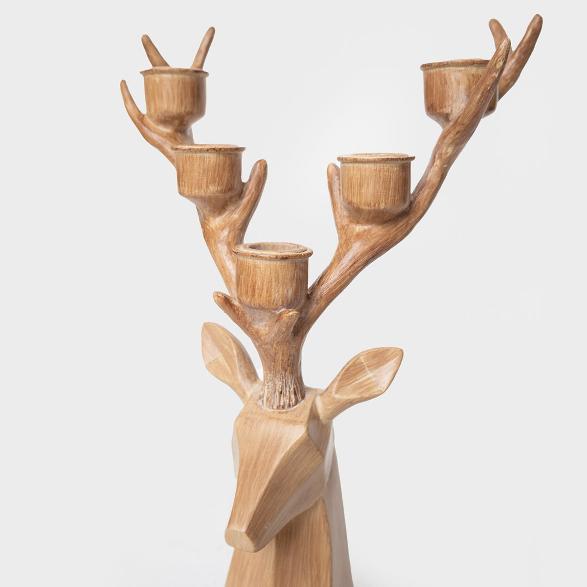 Wood Style Reindeer Candle Holder