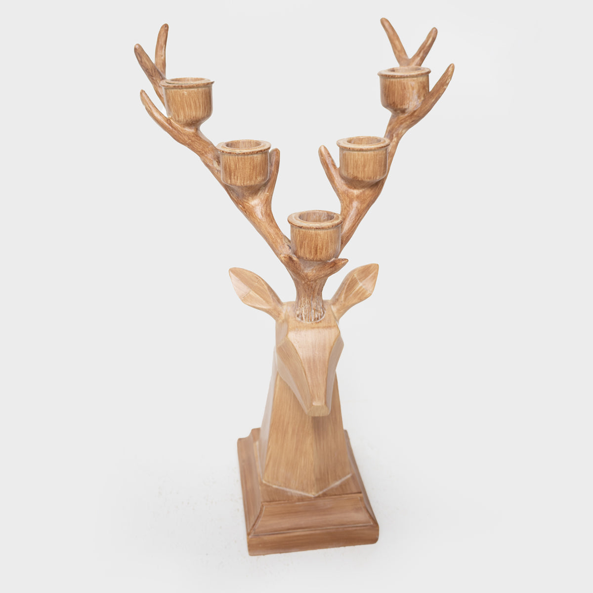 Wood Style Reindeer Candle Holder