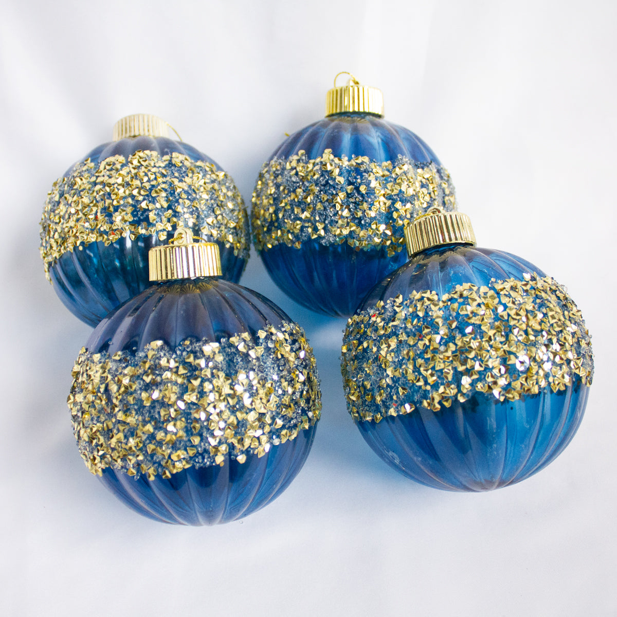 10cm Balls - Blue (Stripe Glitter)