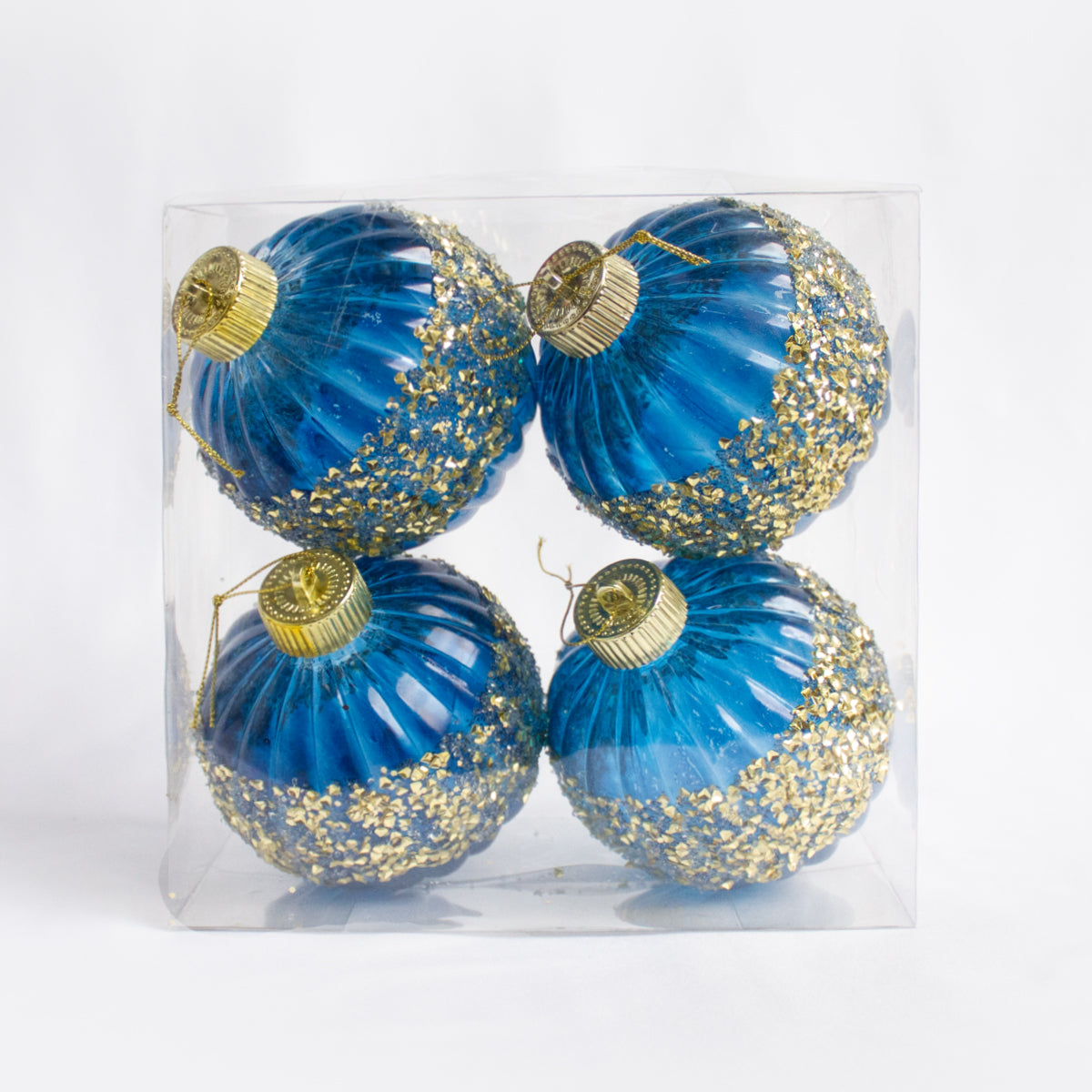 10cm Balls - Blue (Stripe Glitter)