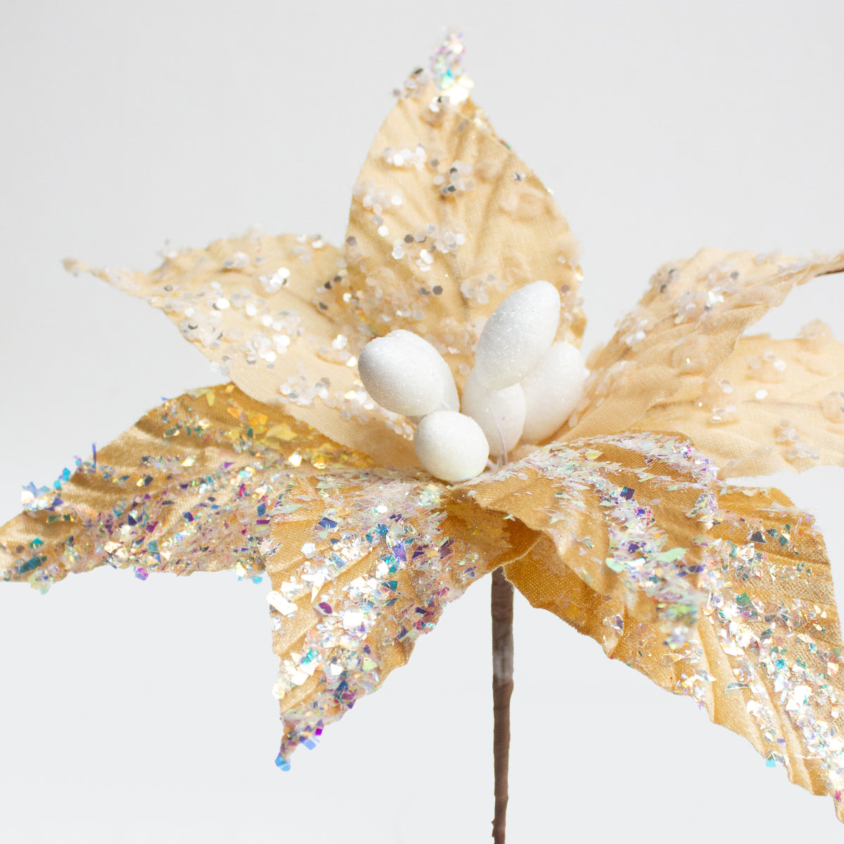 Glittered Poinsettia with Sequence 30cm