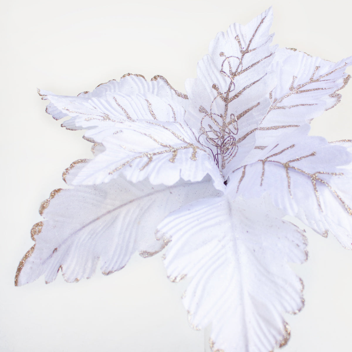 Glittered Poinsettia White 40cm