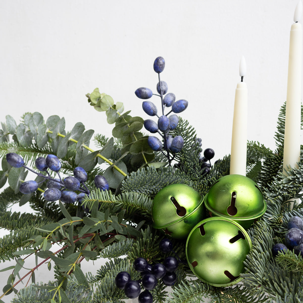 Fresh Pine Long and Low Centerpiece - Blue