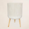 Fiber Clay Pot - Ribbed Footed