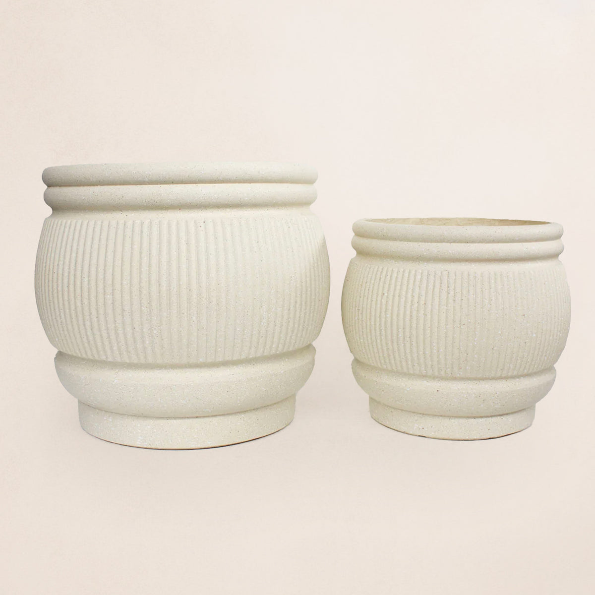 Textured Ribbed Ceramic Pot Fiber Clay Pot - Ribbed Terrazzo & Designer Blooms PH