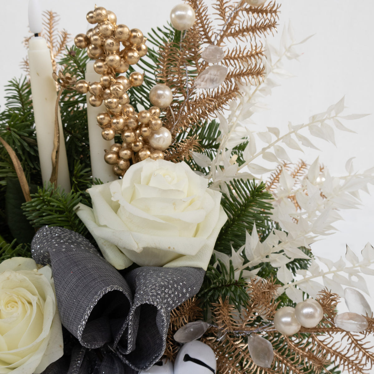 Fresh Pine Centerpiece - White