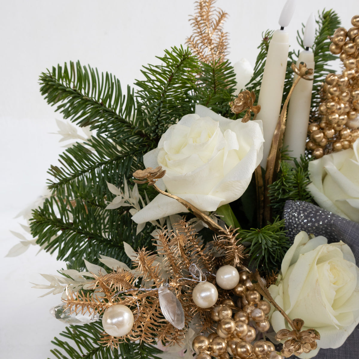 Fresh Pine Centerpiece - White