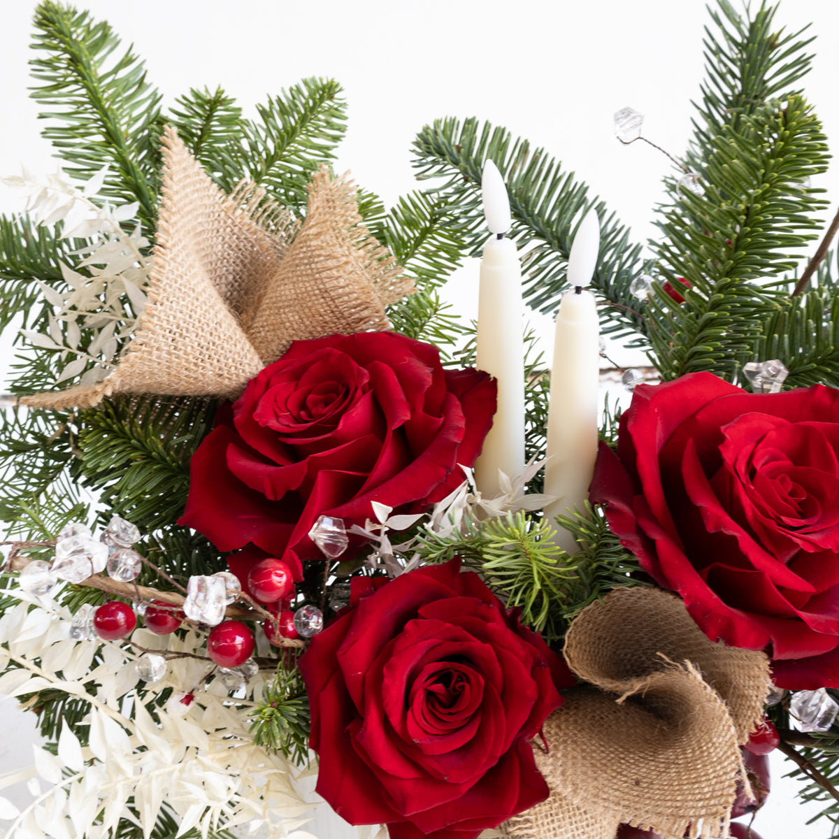 Fresh Pine Centerpiece - Red