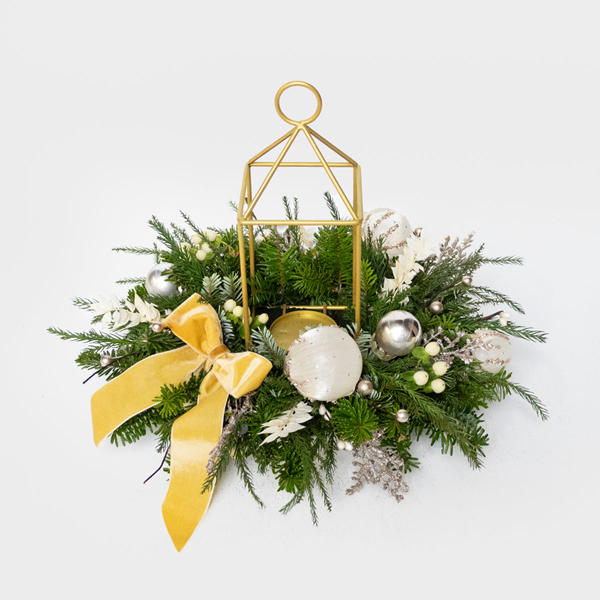 Gilded Simplicity Real Pine Candle Centerpiece