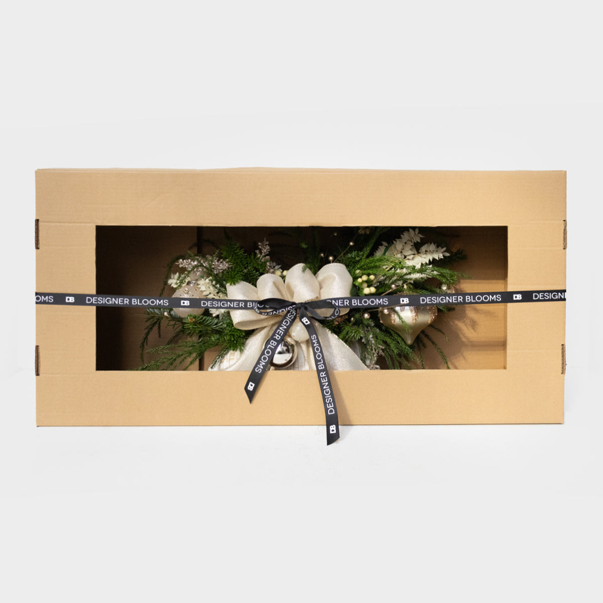 Gilded Simplicity Real Pine Long & Low Centerpiece
