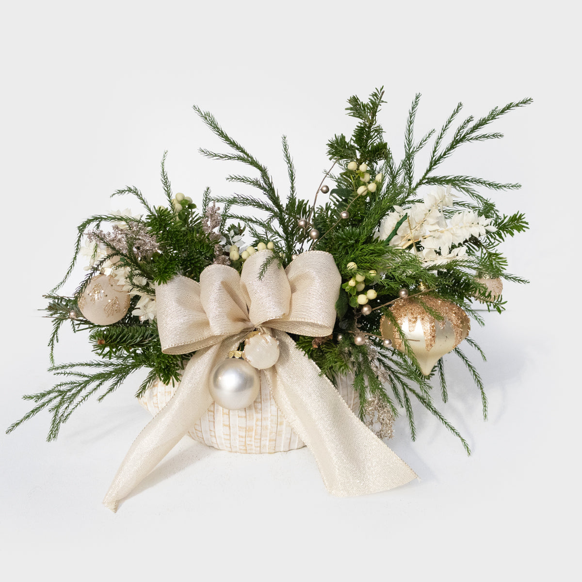 Gilded Simplicity Real Pine Long & Low Centerpiece