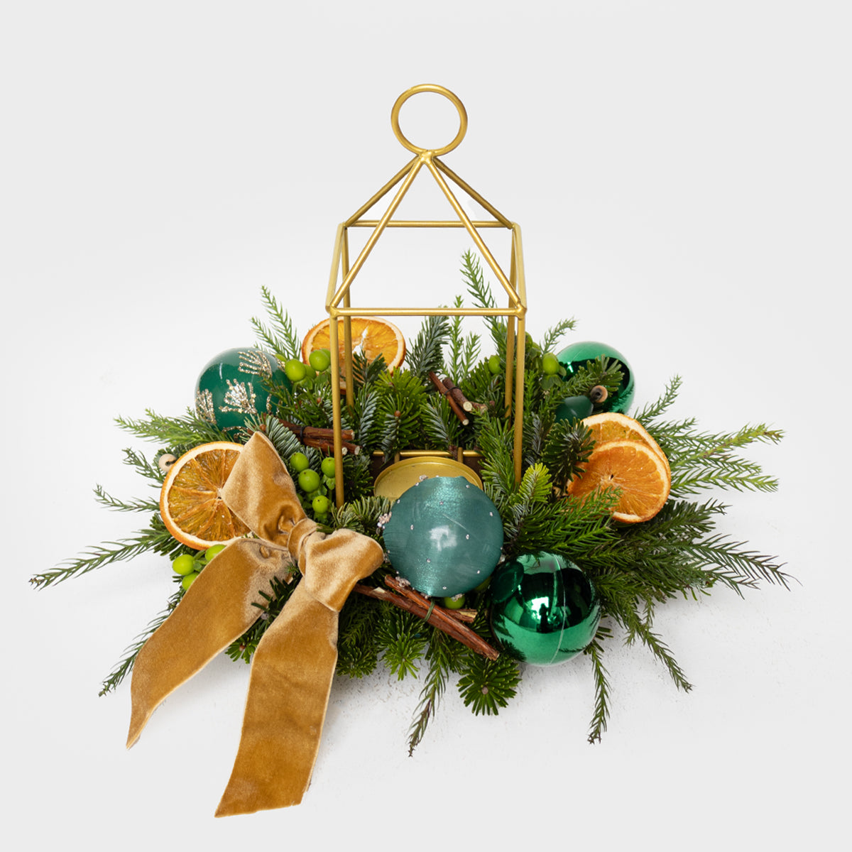 Vintage Evergreen Real Pine Candle Centerpiece