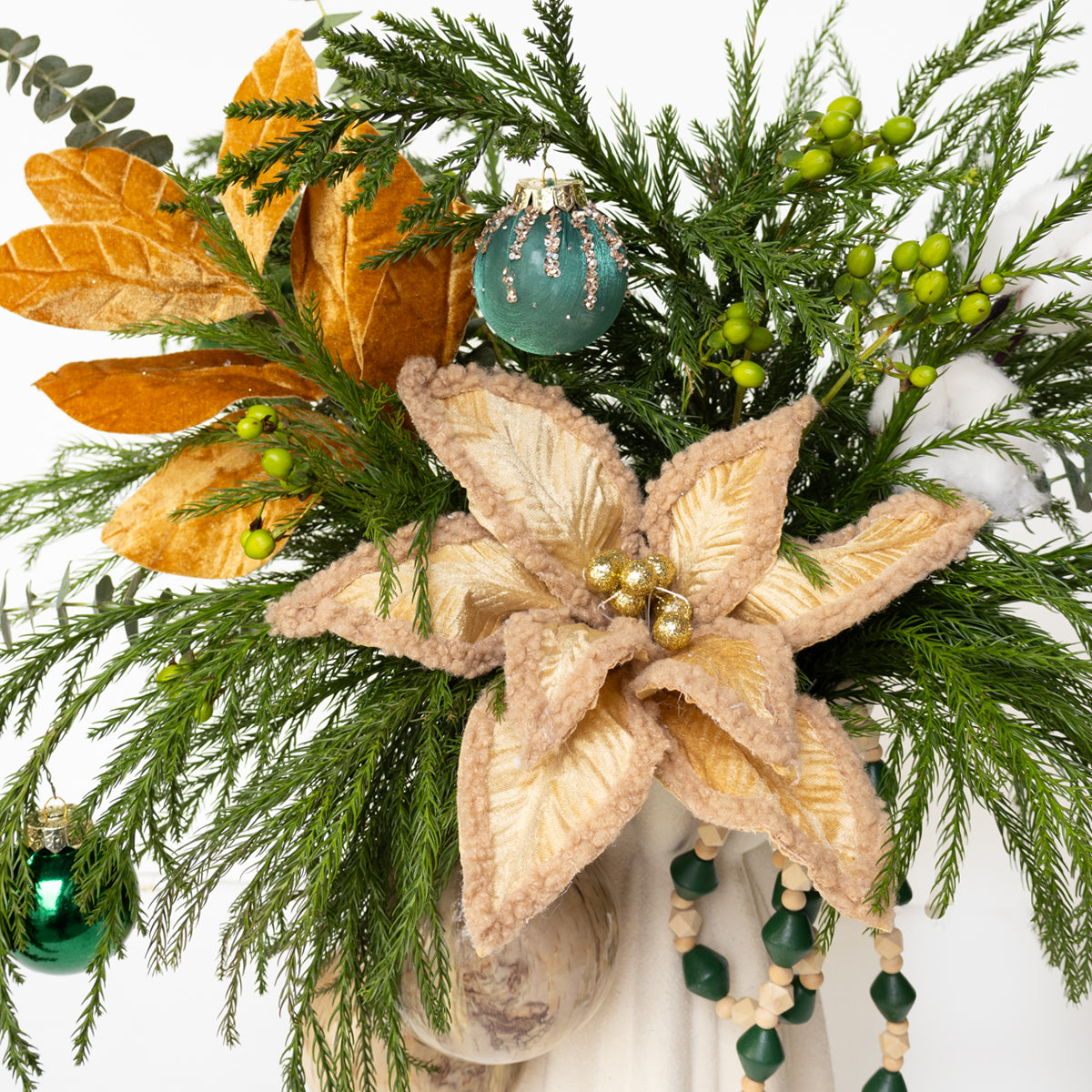 Vintage Evergreen Real Pine Tall Vase