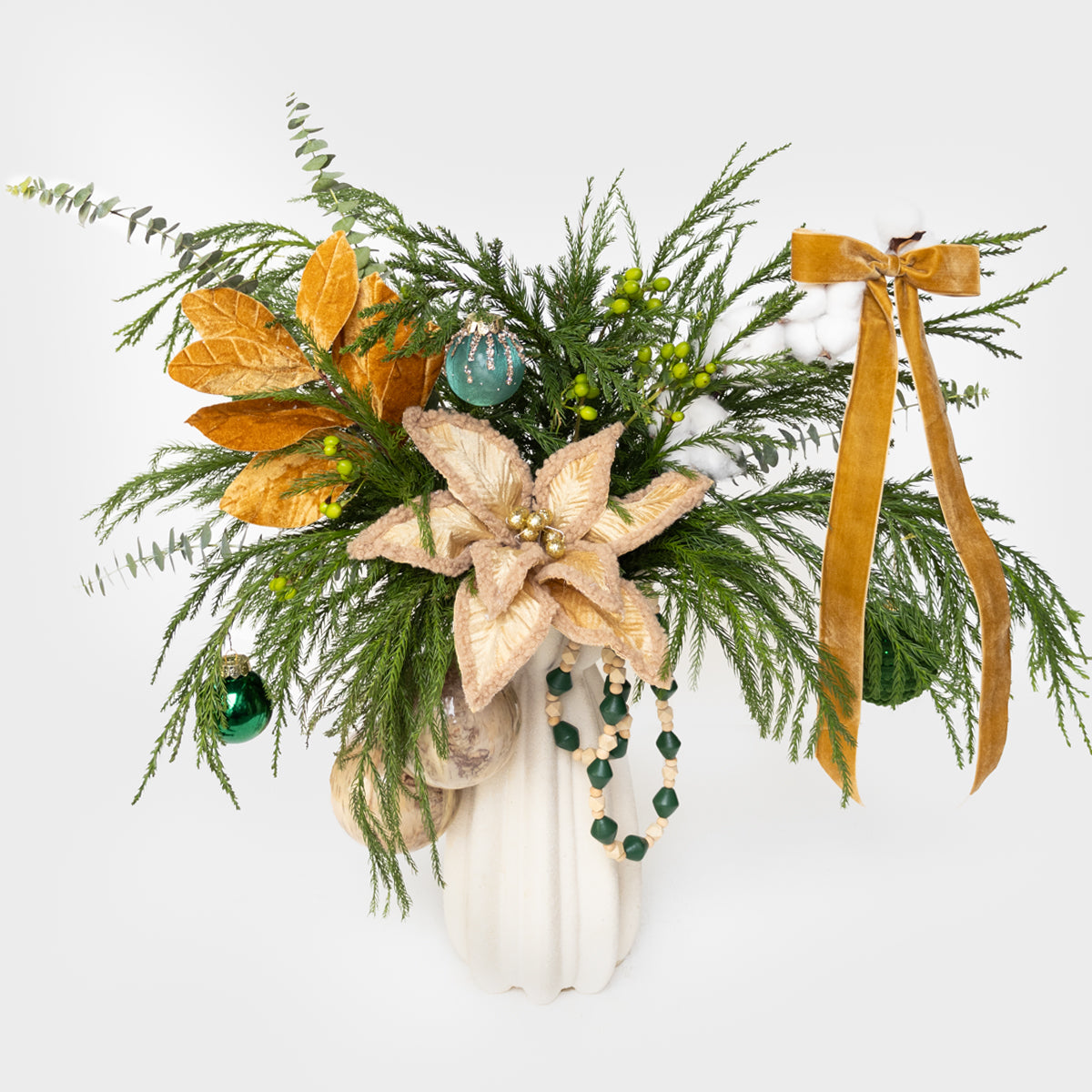 Vintage Evergreen Real Pine Tall Vase