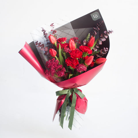 Tulips and Carnations - Red Bouquet