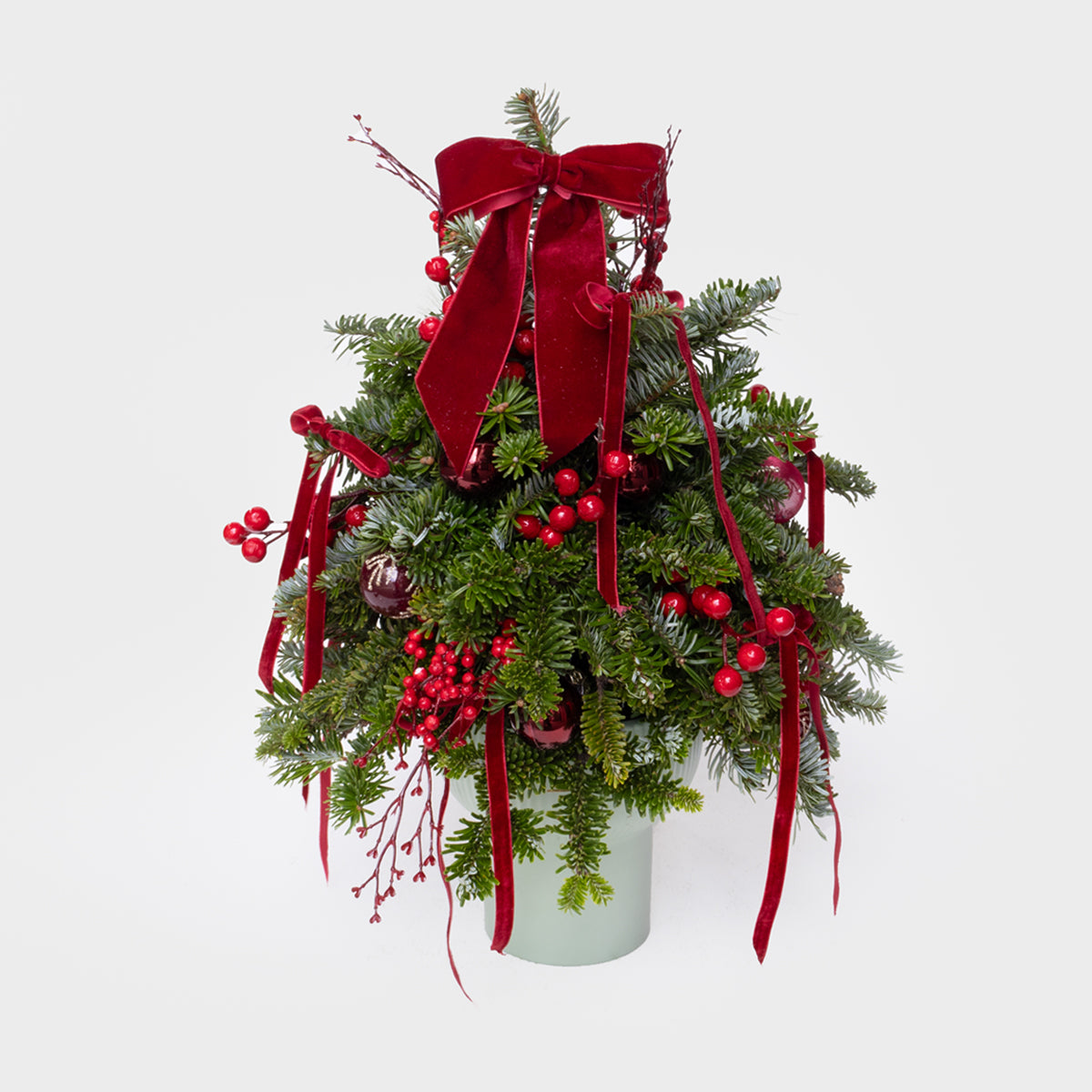 Red Reverie Real Pine Mini Tree