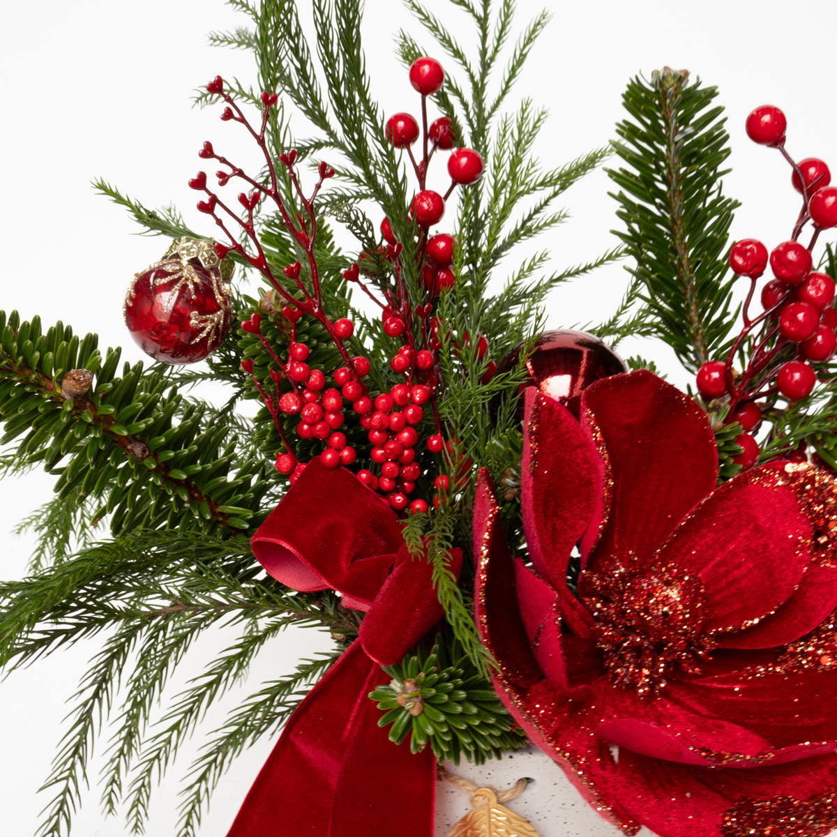 Red Reverie Real Pine Short Vase