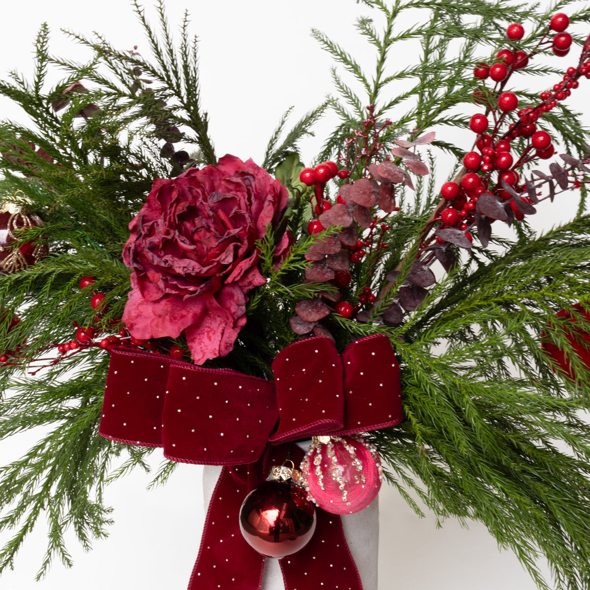 Red Reverie Real Pine Tall Vase