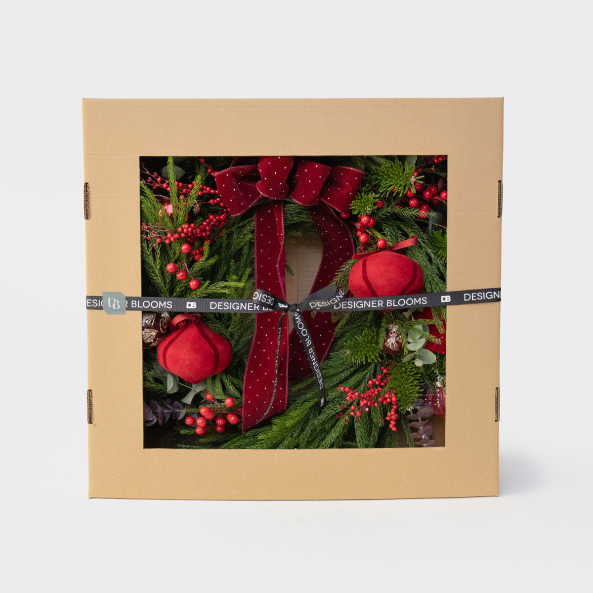 Red Reverie Real Pine Wreath