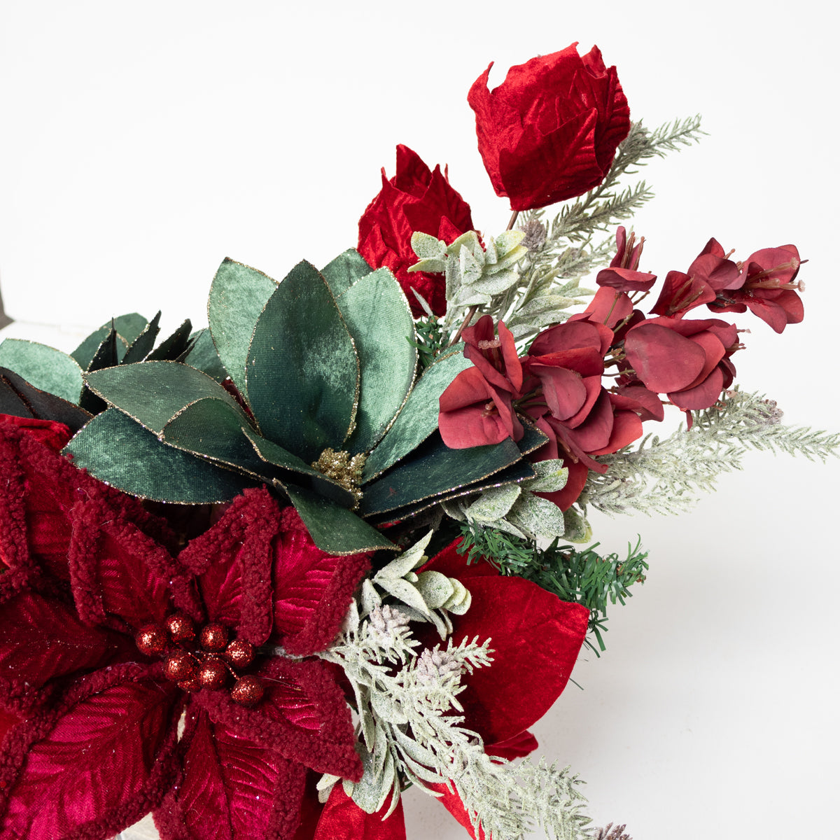 Crimson Evergreen Centerpiece