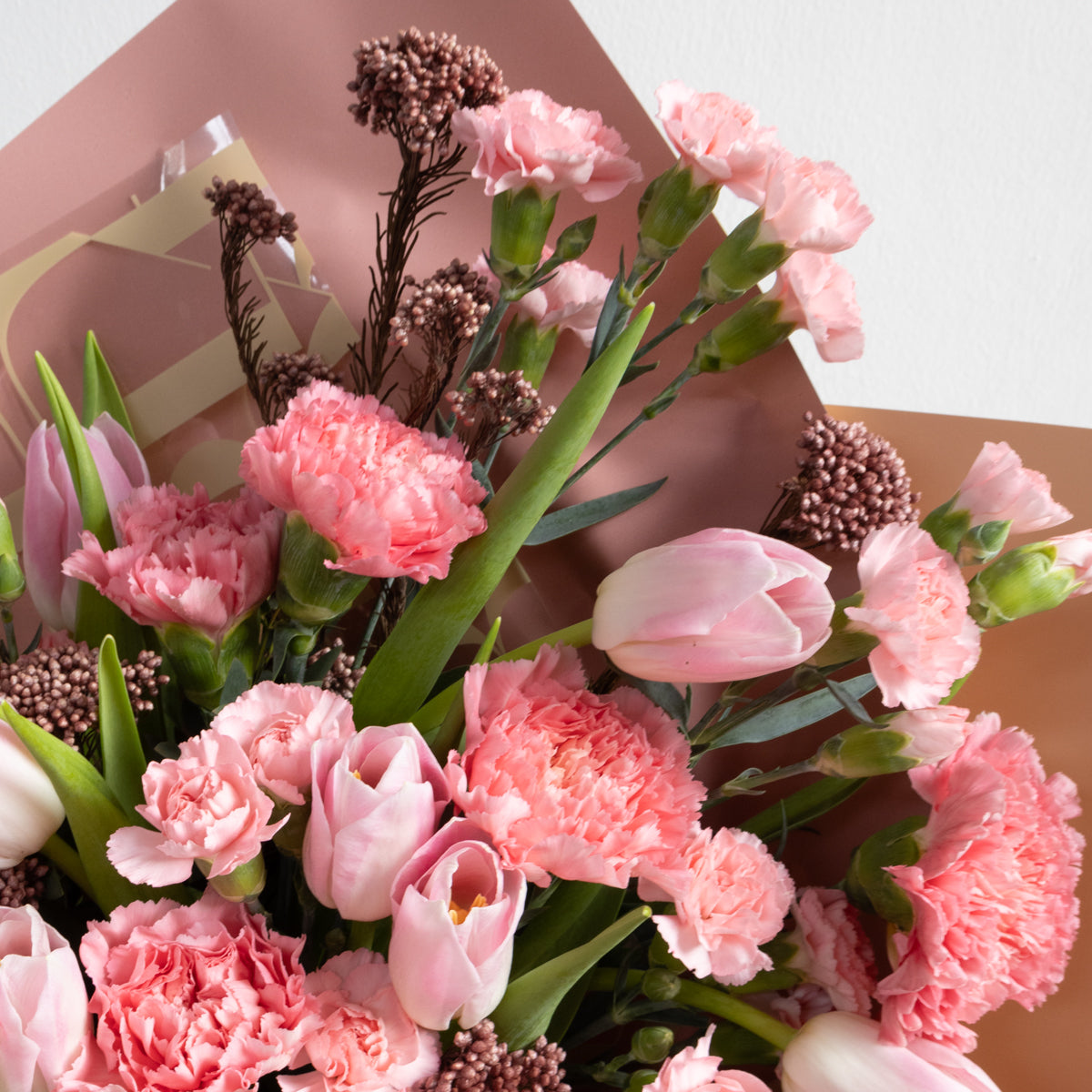 Tulips and Carnations - Pink Bouquet