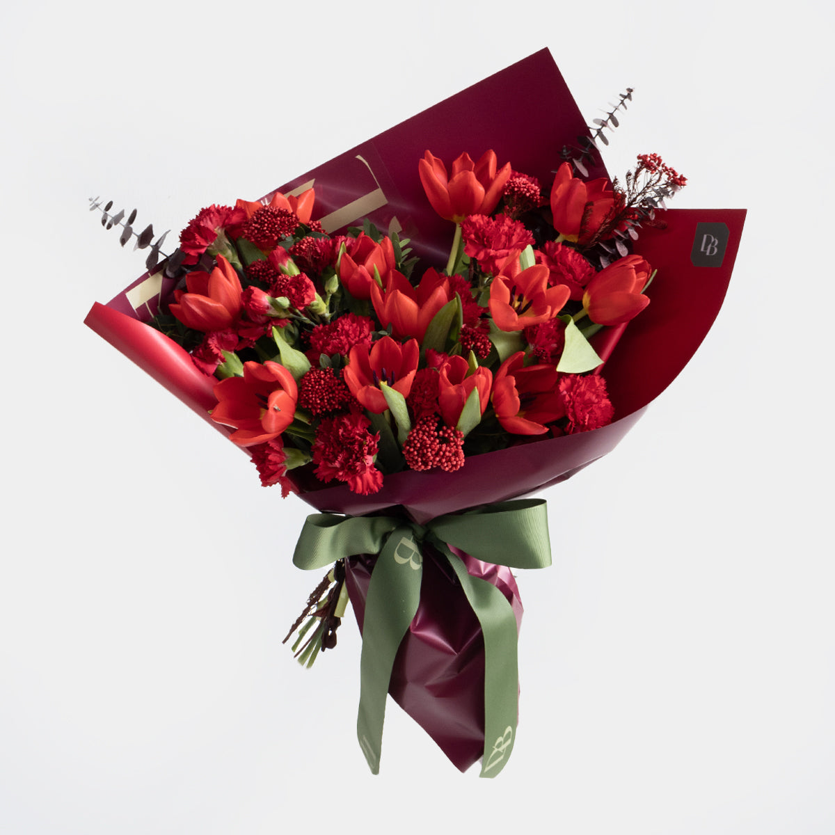 Tulips and Carnations - Red Bouquet