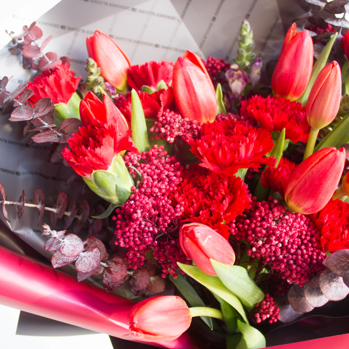 Tulips and Carnations - Red Bouquet