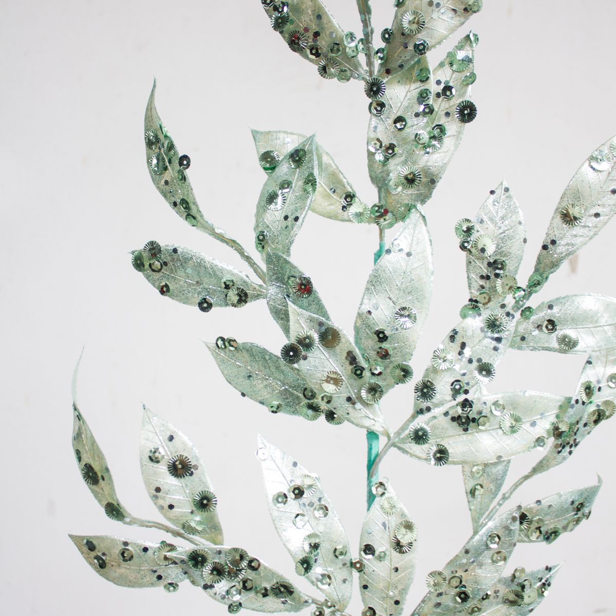 Metallic with Glitters Leaves Spray