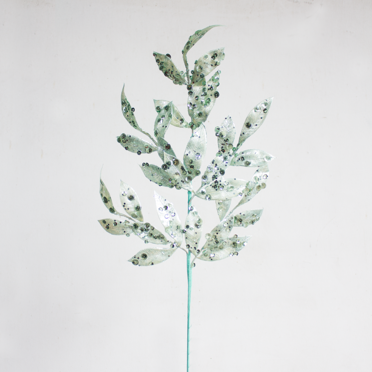 Metallic with Glitters Leaves Spray