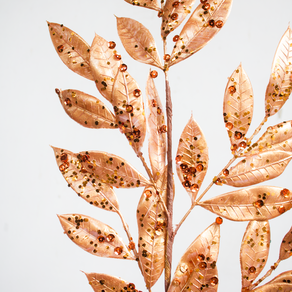Metallic with Glitters Leaves Spray