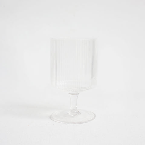 Short Vertical Ribbed Glass with Stem