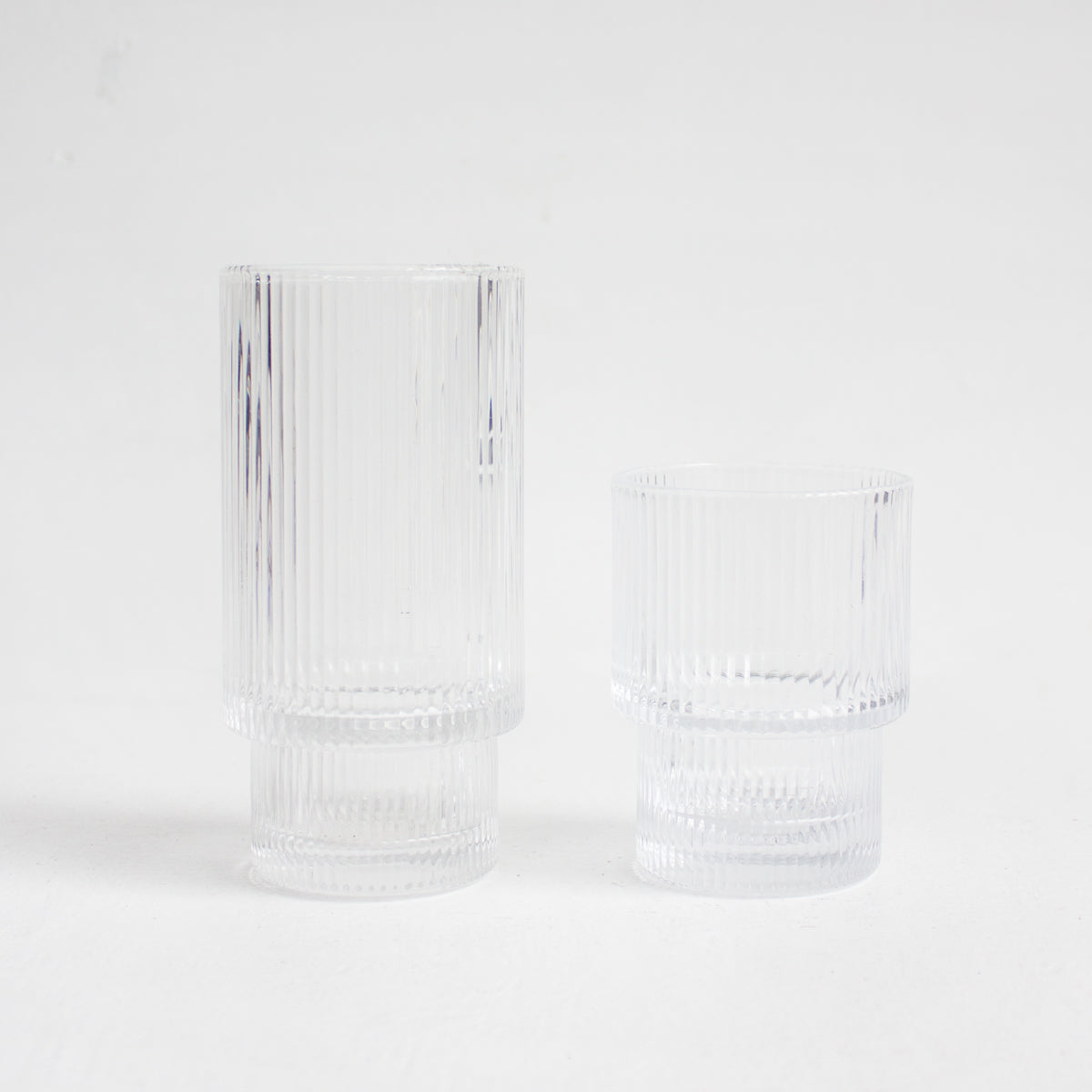 Tall Vertical Ribbed Glass
