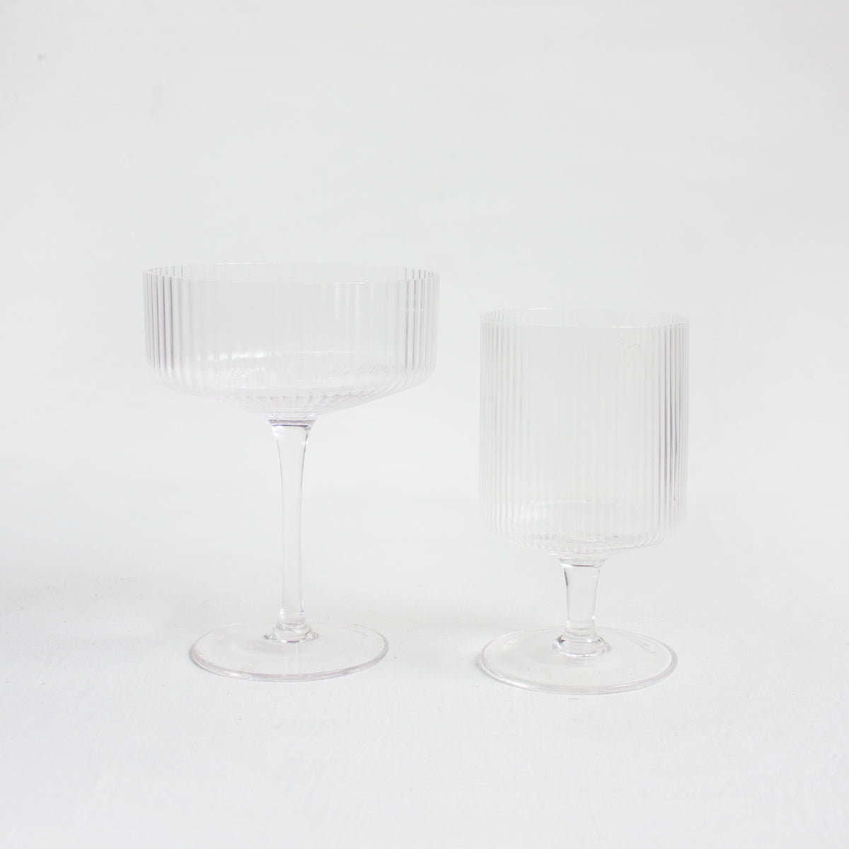 Cocktail Vertical Ribbed Glass