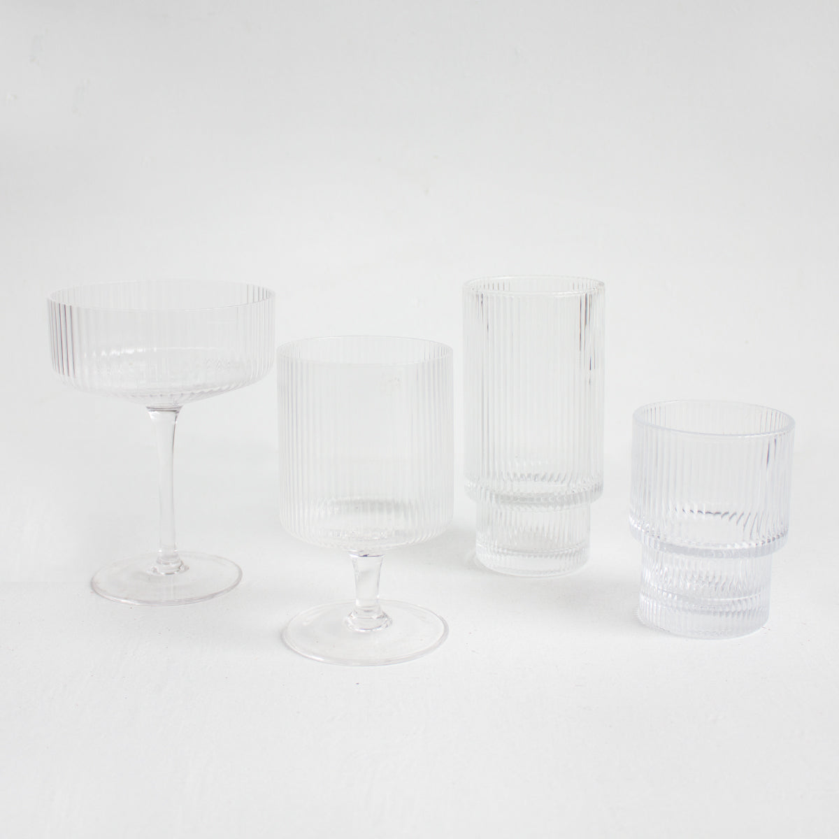 Cocktail Vertical Ribbed Glass