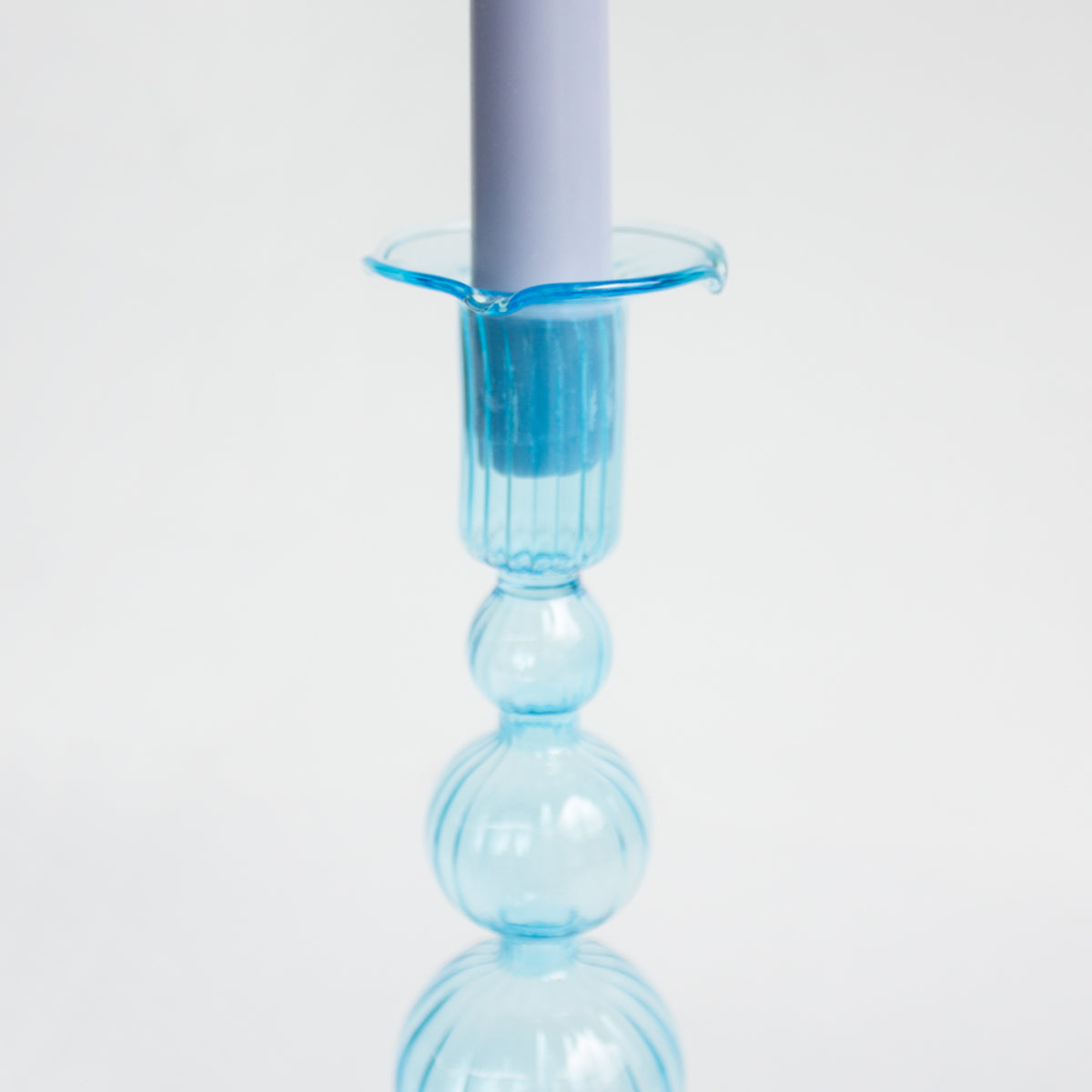 Colored Glass Candelabra - Blue