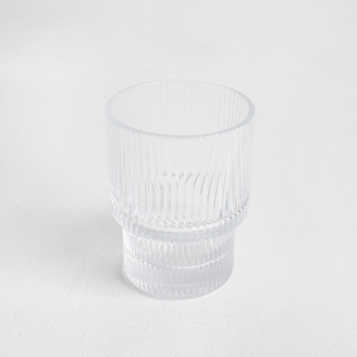 Short Vertical Ribbed Glass